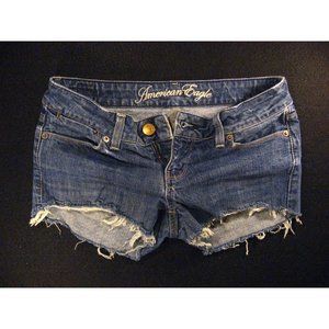 American Eagle 77 Straight CUTOFF JEANS SHORTS Tag 4R W 30 Daisy Dukes Low Rise